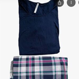 Soma Navy and Plaid Pajama Set